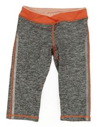 Tmavošedé melírované sportovní capri legíny Vertbaudet
