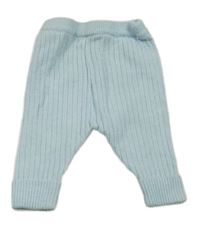 Světlemodré žebrované pletené tepláky Nutmeg