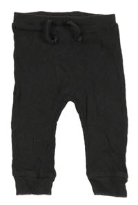 Antracitové žebrované lehké tepláky Matalan