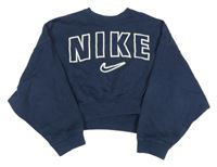 Tmavomodrá oversize mikina s logem Nike