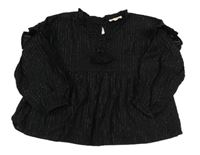 Černá třpytivá pruhovaná halenka River Island
