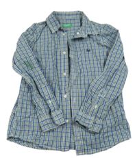 Modro-zelená kostičkovaná košile Benetton