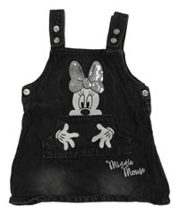 Černé laclové riflové šaty s Minnie Primark