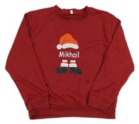 Rubínová lehká mikina se Santou 