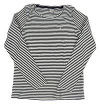 Bílo-černé pruhované žebrované triko Yigga