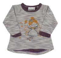 Fialovo-bílé melírované úpletové triko s vílou Ergee