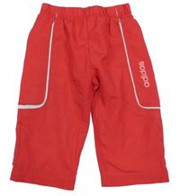 Malinové šusťákové podšité kalhoty s logem Adidas