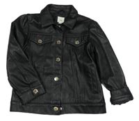 Černá koženková bunda s kapsami River Island