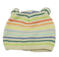 Smetanovo-barevná pruhovaná pletená čepice GAP