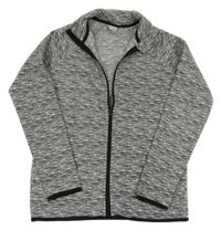 Tmavošedá melírovaná fleecová propínací mikina Y.F.K.