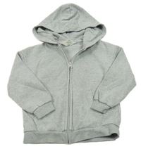 Světlešedá melírovaná propínací mikina s kapucí H&M