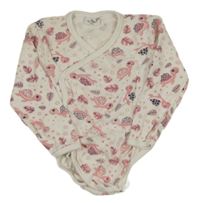 Bílo-růžové zavinovací body s želvami 