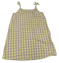 Lila-žluté kostkované šaty Nutmeg