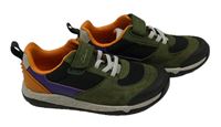 Khaki-fialovo-oranžové semišové botasky Clarks vel. 32