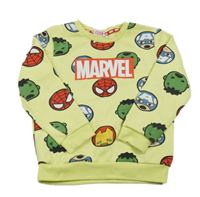 Žlutozelená mikina se superhrdiny Marvel