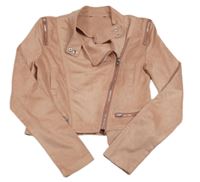 Růžový semišový crop křivák 