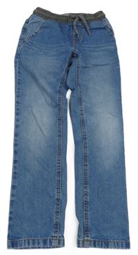 Světlemodré slim rifle s úpletovým pasem C&A