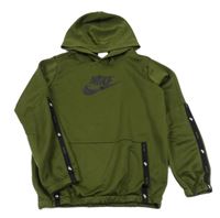 Khaki sportovní mikina s logem a kapucí Nike