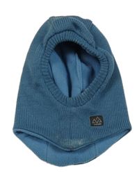 Modrá pletená zateplená kukla topomini