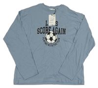 Nové - Modré triko s nápisem a míčem Zara