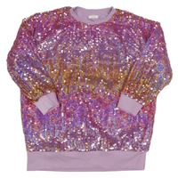 Lila-růžovo-zlatá mikina s flitry Next