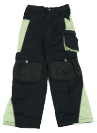 Černo-světlezelené outdoorové kalhoty s kapsou ACTIVE TOUCH