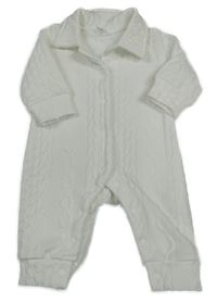 Bílý vzorovaný teplákový overal Shein