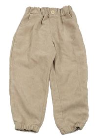 Béžové žebrované sametové kalhoty 