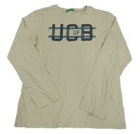 Béžové triko s nápisem Benetton