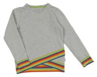 Šedo-barevná mikina s barevnými pruhy Jako-o