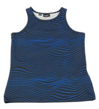 Černo-modrý pruhovaný sportovní top bpc