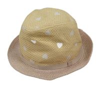 Béžovo-růžový klobouk se srdíčky Dopodopo