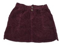 Mahagonová manšestrová sukně Tu