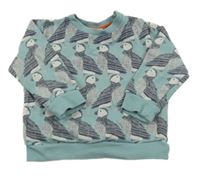 Šedomodrá mikina s ptáčky M&S