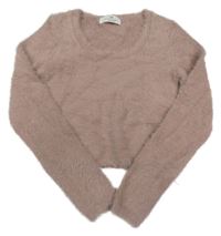 Lila chlupatý crop svetr H&M