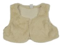 Béžová kožešinová podšitá crop vesta Topolino