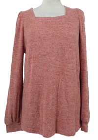 Dámský červený melírovaný svetr 