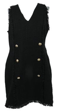 Dámské černé pletené šaty s gombíky River Island 