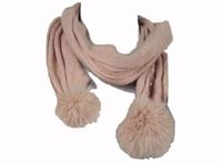 Dámská světlerůžová šála s bambulkami Primark 