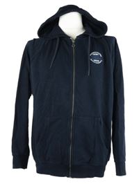 Pánská tmavomodrá propínací mikina s kapucí C&A