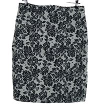 Dámská černo-bílá květovaná pouzdrová sukně Mohito 