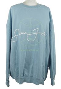 Dámská světlemodrá oversized mikina s logem MissGuided 