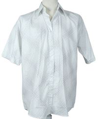 Pánská bílo-tmavomodrá vzorovaná košile 