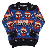 Černo-modrý svetr se Spidermany zn. Marvel