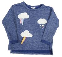 Tmavomodrá melírovaná mikina s mráčky zn. M&Co.