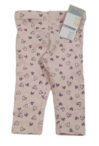 Nové- Světlerůžové legíny se srdíčky Primark