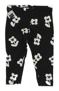 Nové- Černé květinové legíny Dunnes
