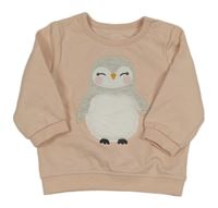 Světlerůžová mikina s tučňákem 