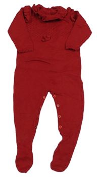 Červený pletený overal s volánkem Matalan