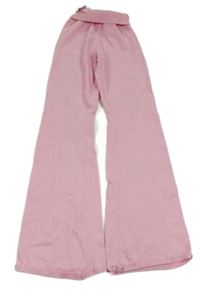 Růžové pletené kalhoty 